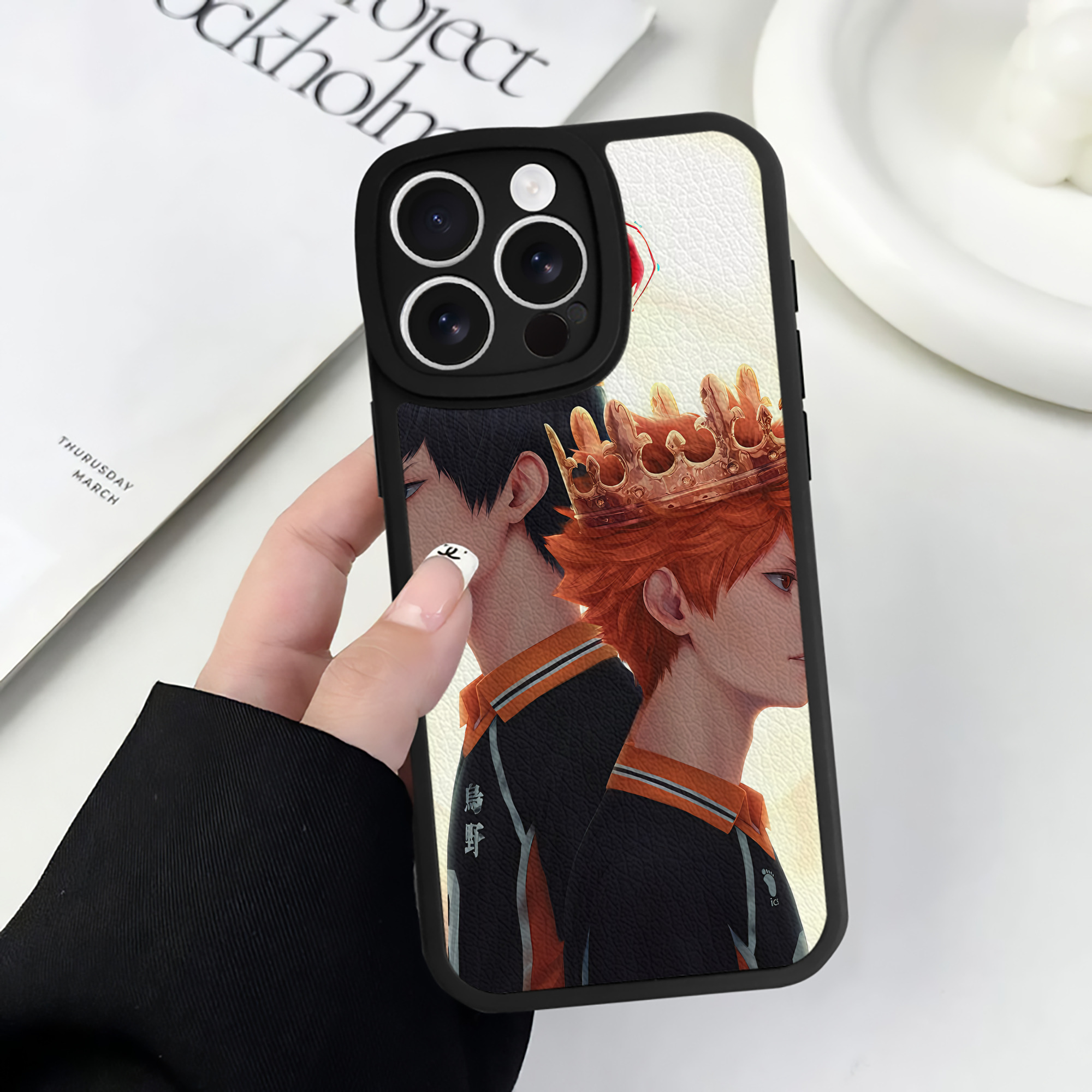 （画像用） ハイキュー!! Haikyu!! 【iPhone 16シリーズ対応】シリコンスマホケース（レザー調） 材質：シリコン